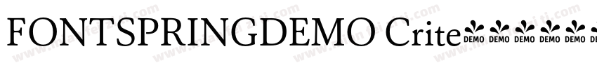 FONTSPRINGDEMO Crite字体转换